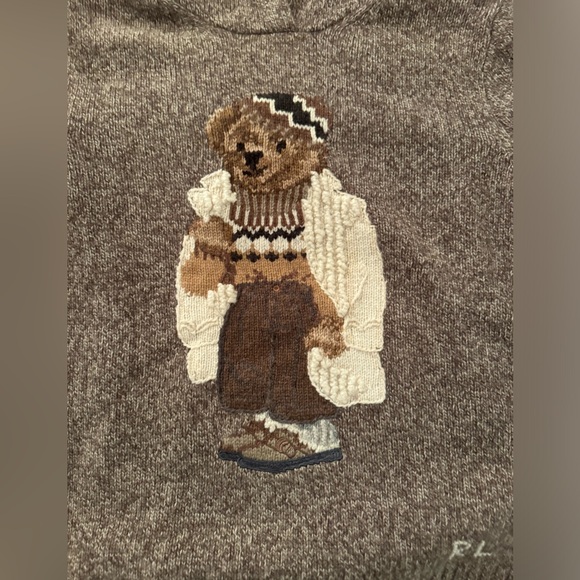 Ralph Lauren teddy bear hoodie sweater - Picture 4 of 9